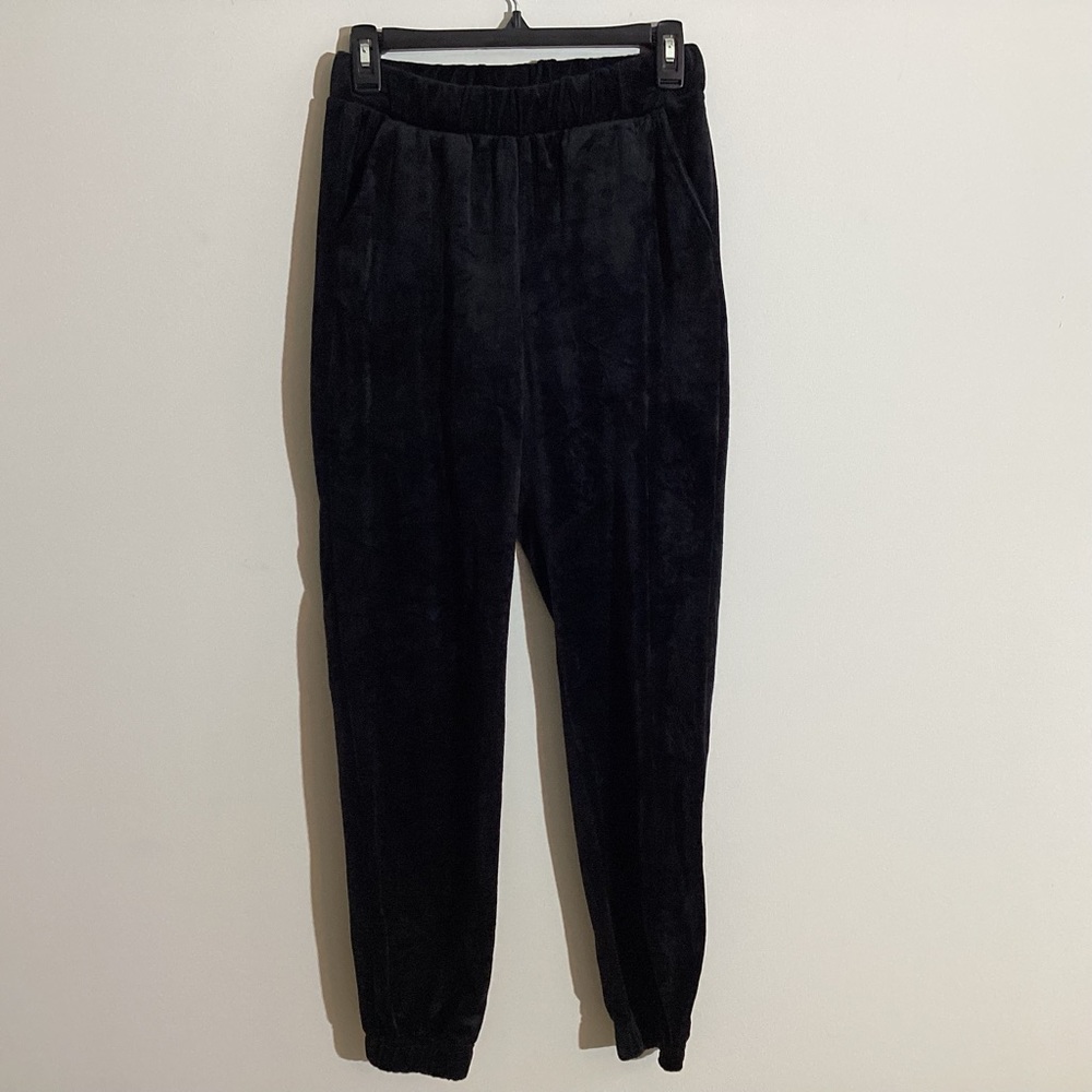 Black Velour Joggers